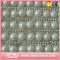 24X40cm ex-factory price pearl button and cristal strass sheet wrap roll